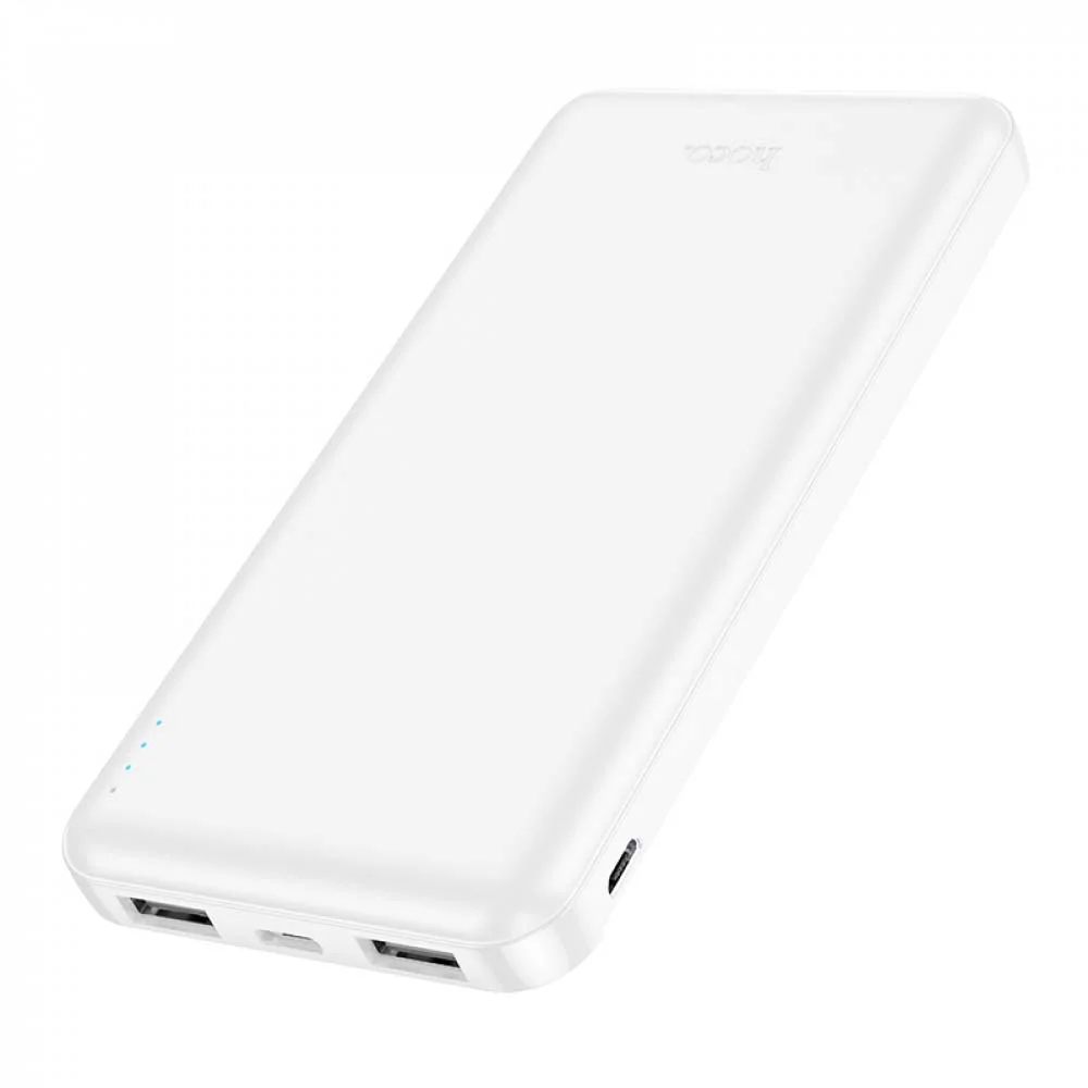 HOCO J100 Powerbank 10,000mAh High-ranking, с 3 изхода USB x 2 T-C x 1 – Бял