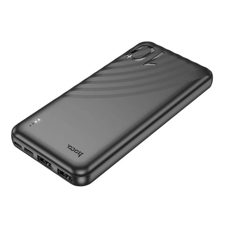 HOCO J123 Преносимо зарядно 10,000MaH USB-C/2xUSB – Черен
