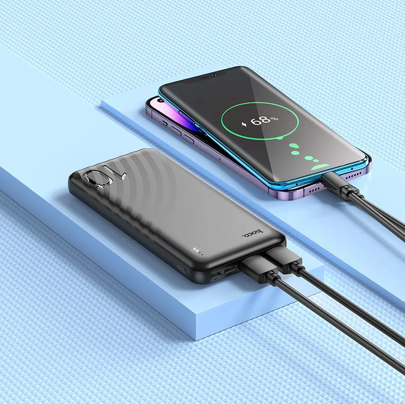 HOCO J123 Преносимо зарядно 10,000MaH USB-C/2xUSB – Черен