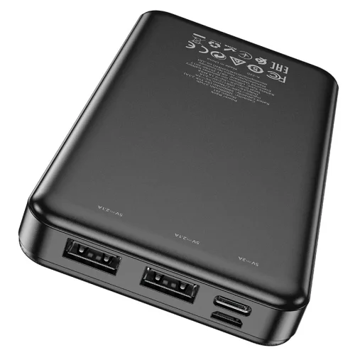 HOCO J91 Преносимо зарядно тънък Powerbank 10,000mAh – Черен