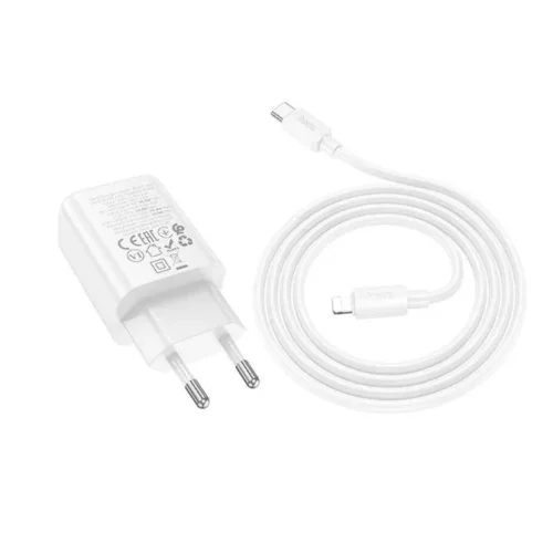 HOCO N63 Зарядно GaN USB USB-C PD30W TYPE-C към TYPE-C – Бял