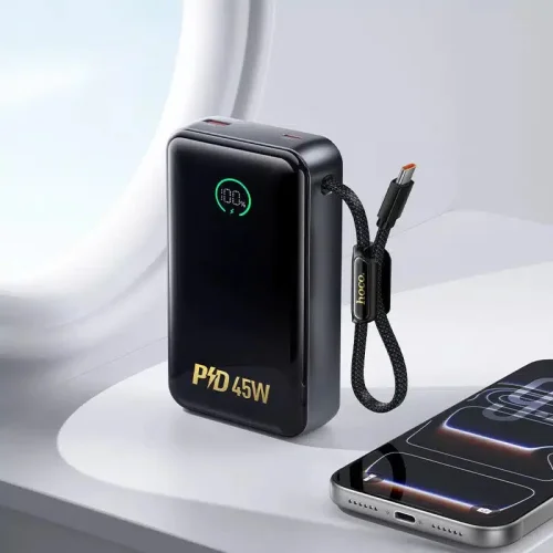 HOCO Q54 Shine Power Bank 20,000mAh PD 45W с вграден USB-C кабел