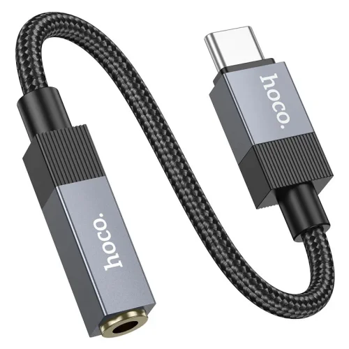 HOCO UPA32C Fresh адаптер USB-C към 3.5mm жак – Черен
