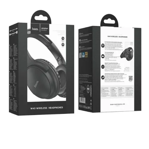 HOCO W40 Безжични слушалки Bluetooth 5.3 ,HIFI,SD – Черен