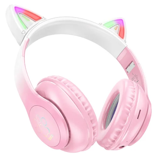 HOCO W42 Cat Ears Безжични слушалки Котешки уши – Розов