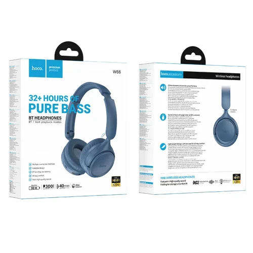 HOCO W66 Безжични слушалки Over Ear Headphones 32 Часа – Син