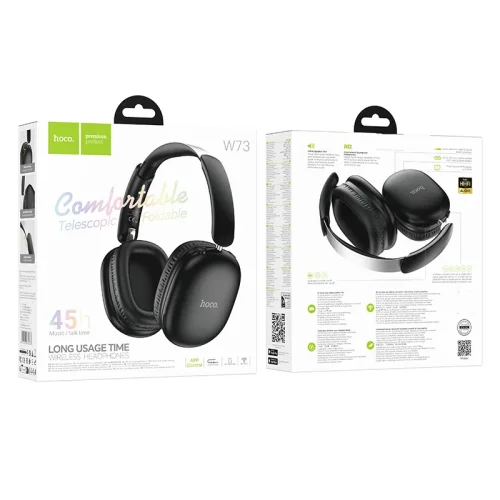HOCO W73 Безжични слушалки Over Ear Headphones 45 Часа – Черен