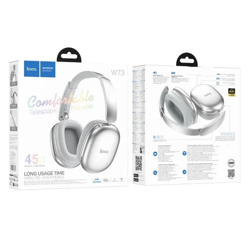 HOCO W73 Безжични слушалки Over Ear Headphones 45 Часа – Сив
