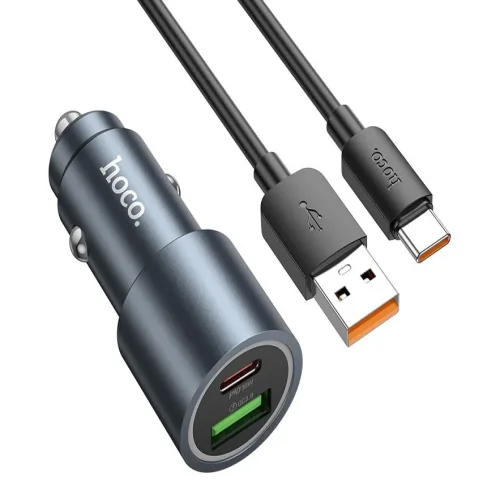 HOCO Z60 Зарядно за кола USB + USB-C PD20W + QC3.0 38W – USB към Type-C