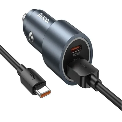 HOCO Z60 Зарядно за кола USB + USB-C PD20W + QC3.0 38W – USB към Type-C