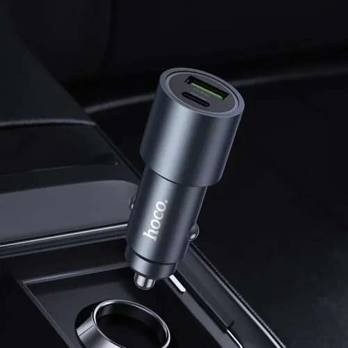 HOCO Z60 Зарядно за кола USB + USB-C PD20W + QC3.0 38W – USB към Type-C