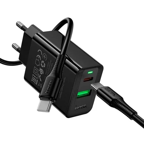 HOCO Зарядно CS94A PD20W + QC18W USB / USB-C с кабел Type-C към Type-C
