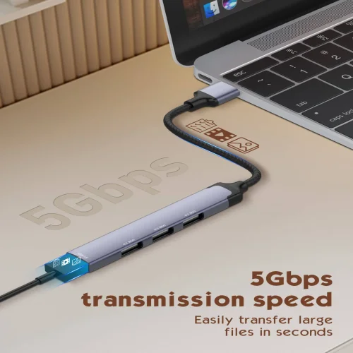 HUB LDNIO DS44U 4в1 USB КЪМ 4xUSB 5GB/ps