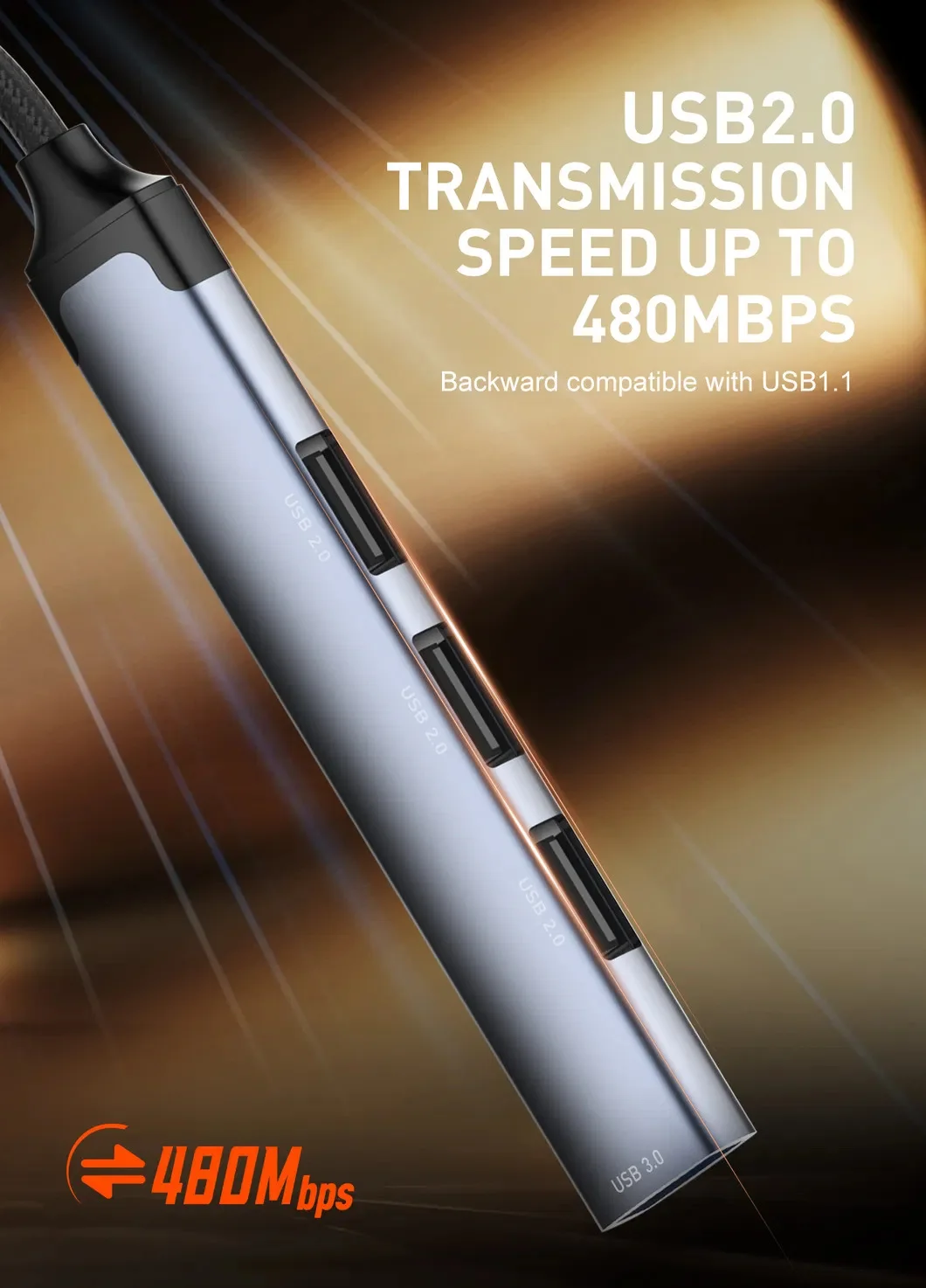 HUB LDNIO DS64U 4в1 USB-C + USB КЪМ 4xUSB 480MB/ps