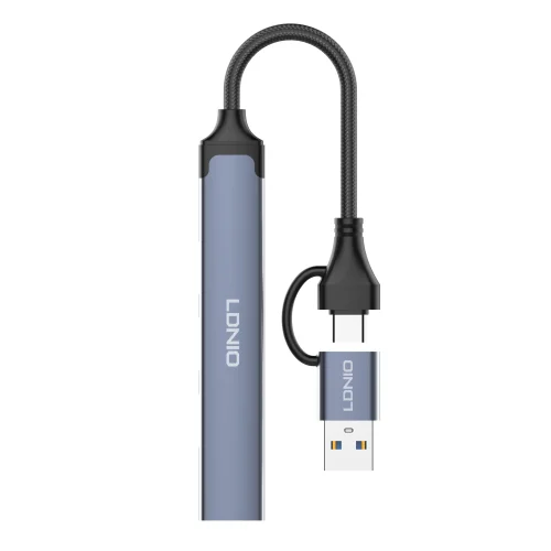 HUB LDNIO DS64U 4в1 USB-C + USB КЪМ 4xUSB 480MB/ps