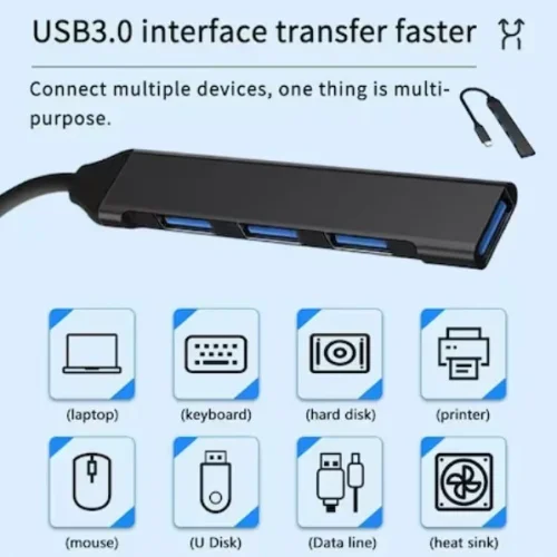 HUB SX-36 4в1 USB към 4 X USB – Черен