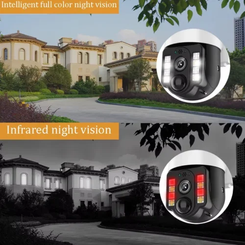 IP Соалрна Камера HY-D011S WIFI 4MP 1080P ( APP:V380PRO ) HD 360 градуса с микрофон и високоговорител и LED светлина