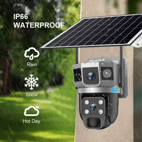 IP Соларна Камера HY-DS022 WIFI 6MP 1080P ( APP:V380PRO ) HD 360 градуса с микрофон и високоговорител и LED светлина