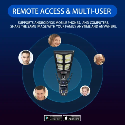 IP Солaрна Камера + LED лампа LD-004-G-H-EU 4G SIM 6MP 1080P ( APP:V380PRO ) HD 360 градуса с микрофон и високоговорител и LED светлина