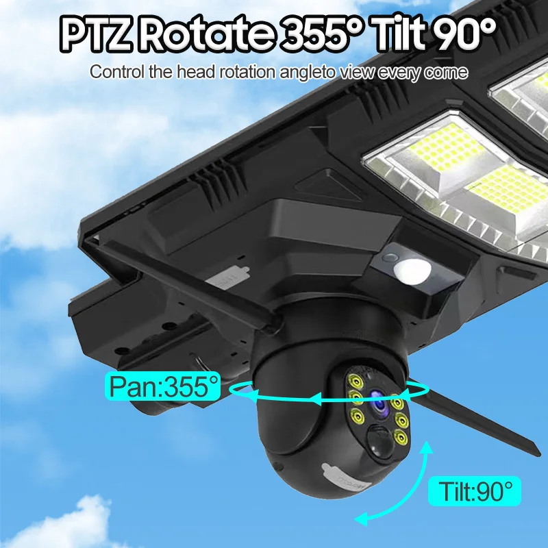 IP Солaрна Камера + LED лампа XA06 4G SIM 6MP 1080P ( APP:V380PRO ) HD 360 градуса с микрофон и високоговорител и LED светлина