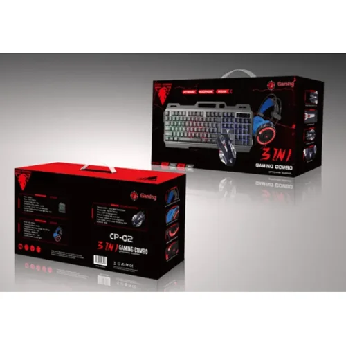 JEDEL Комбо 3 в 1 CP-02 светеща RGB клавиатура с мишка, слушалки