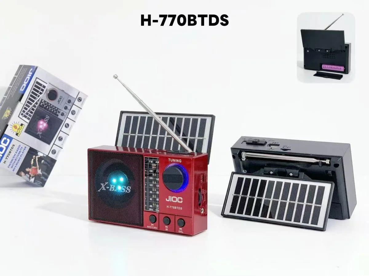 JIOC H-770BTDS Соларно Преносимо радио с Bluetooth колонка, FM радио, USB, TF карта и AUX