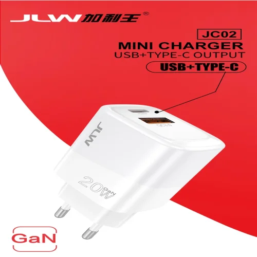 JLW-JC02 Зарядно 20W GAN Адаптер USB + USB-C