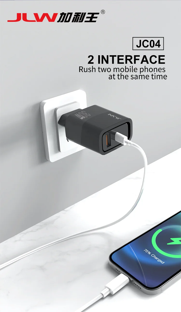 JLW-JC04 Зарядно 30W GAN Адаптер USB + USB-C