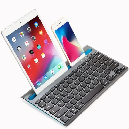 K-460 10″ Безжична Bluetooth клавиатура V5.2, 77 клавиша, мултиустройство, USB-C, с поставка за таблет и телефон