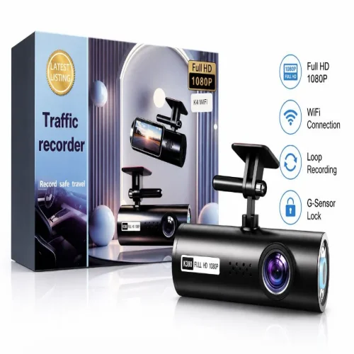 K4 1080P Автомобилен DVR камера с G-сензор Видеорекордер и Камера за задно виждане Двоен обектив HD