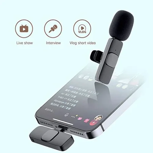 K9 Двоен (Lightning) безжичен микрофон за всички iPhone, iPad, Mac Lightning устройства за запис|Plug and Play