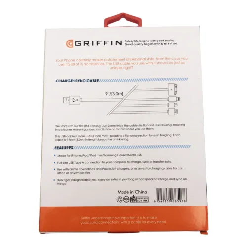 Кабел GRIFFIN USB към Micro USB 3M