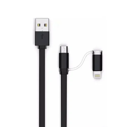 Кабел LDNIO LC84 2в1 2.1A Micro USB + Lightning – Черен