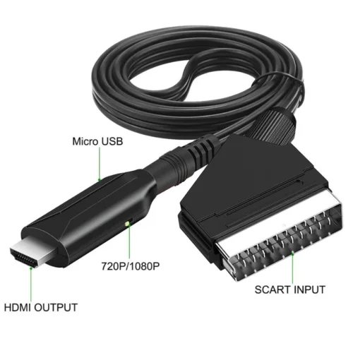 Кабел SCART – HDMI DZ71 преобразувател 720p 1080p