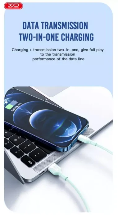 Кабел XO-NB212 Fast 2.1A USB към Type-C – Бял
