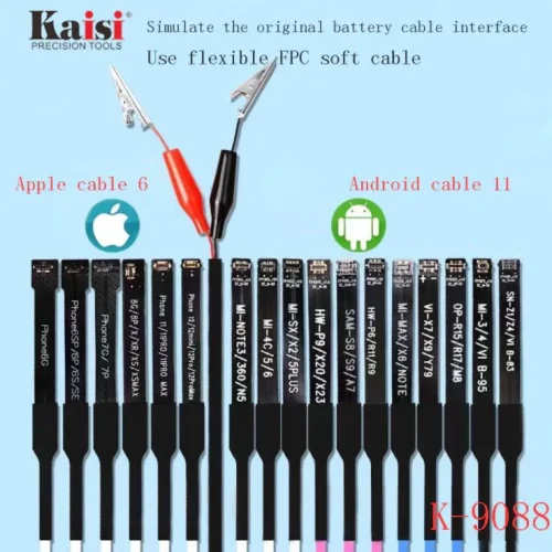KAISI K-9088 Мобилен ремонтиращ захранващ кабел за iPhone 6-12 Pro Max Телефон с Android Бързо открива повреда на батерията