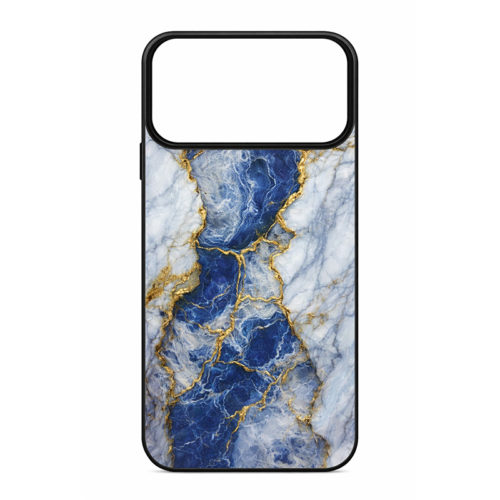 Калъф с шарка мрамор за iPhone 18 Pro Max син и бял