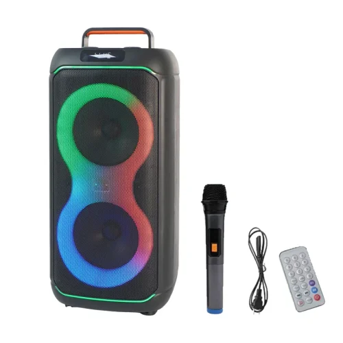 Караоке тонколона инча TTD-310 6.5″x2 | 30W, LED RGB, Микрофон