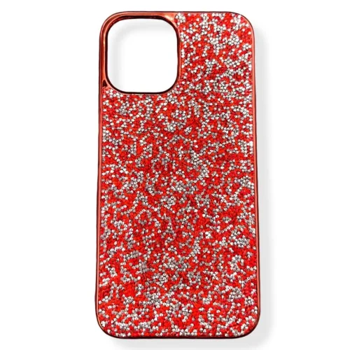 Кейс за телефон с камъни D130 за iPhone 12 mini (Червен)