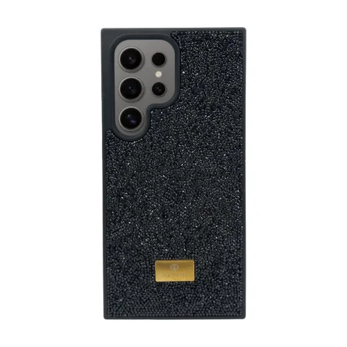 Кейс за телефон с камъни D130 за iPhone 16 Plus (Черен)