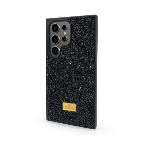 Кейс за телефон с камъни D130 за iPhone 17 Air (Черен)