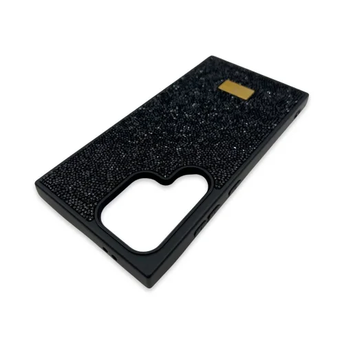 Кейс за телефон с камъни D130 за iPhone 17 Air (Черен)