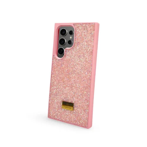 Кейс за телефон с камъни D130 за iPhone 17 Air (Розов)