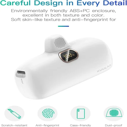 Компактна Външна батерия Powerbank PD20W LS-IP Lightning 5,000mAh – Бял