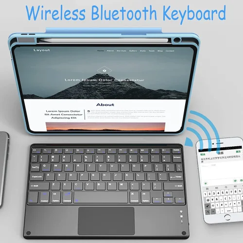 Комплект Bluetooth безжична клавиатура с trackpad YL-03 – Бял
