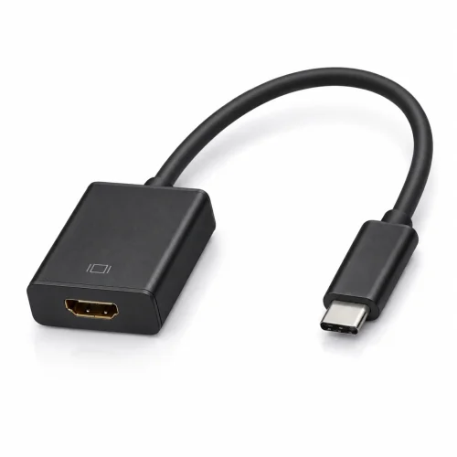 Конектор 3.1 (iPhone iOS 26) Type-C мъжко към HDMI женско – Черен