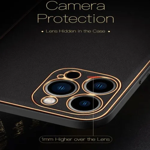 Кожен кейс със силикон отстрани + кам. TP-35 iPhone 13 Pro Max – Червен