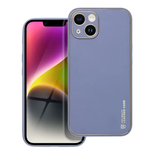 Кожен кейс със силикон отстрани + кам. TP-35 iPhone 14 Pro – Лилав