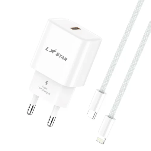 L✮STAR 25W 2в1 LS46 изх.USB-C PD Fast с кабел USB-C към Lightning