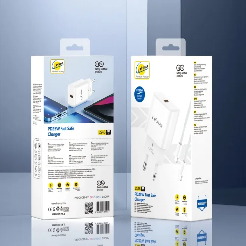 L✮STAR 25W 2в1 LS46 изх.USB-C PD Fast с кабел USB-C към Lightning